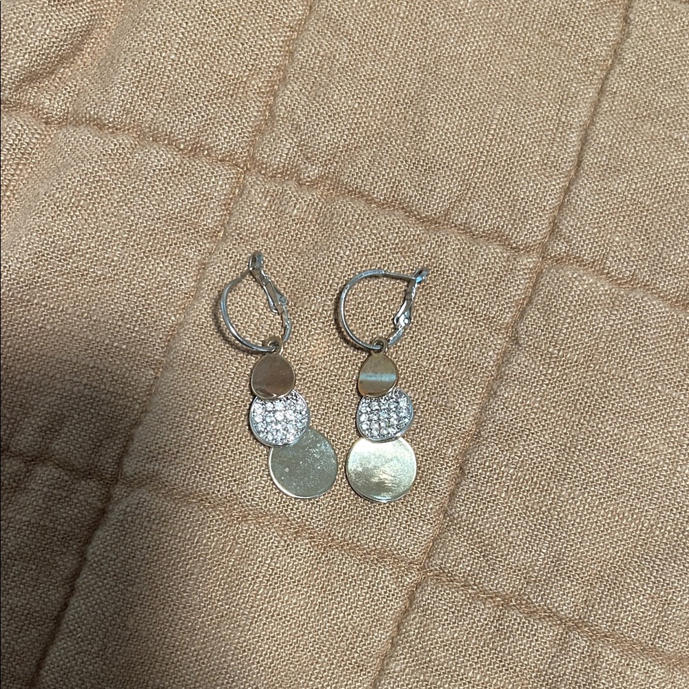 Elegant Gold and Silver Dangle Earrings by Ted Baker